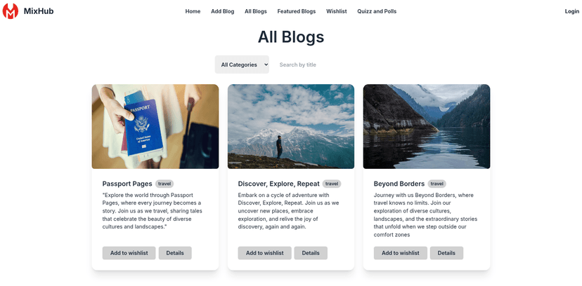 MixHub - Blog Platform